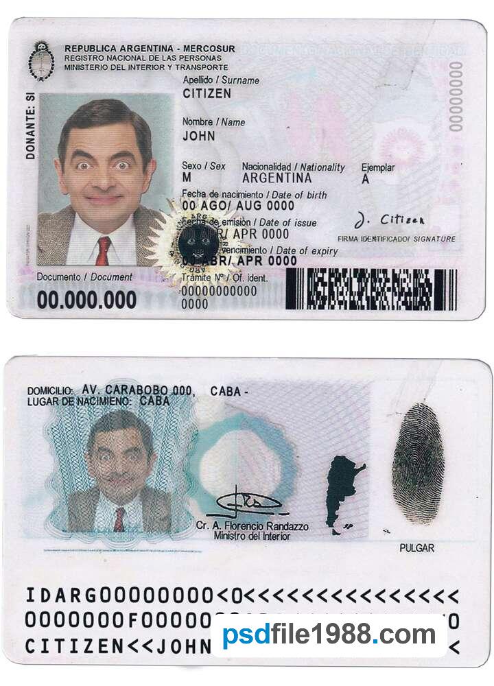 Argentina ID Card 2020-Present
